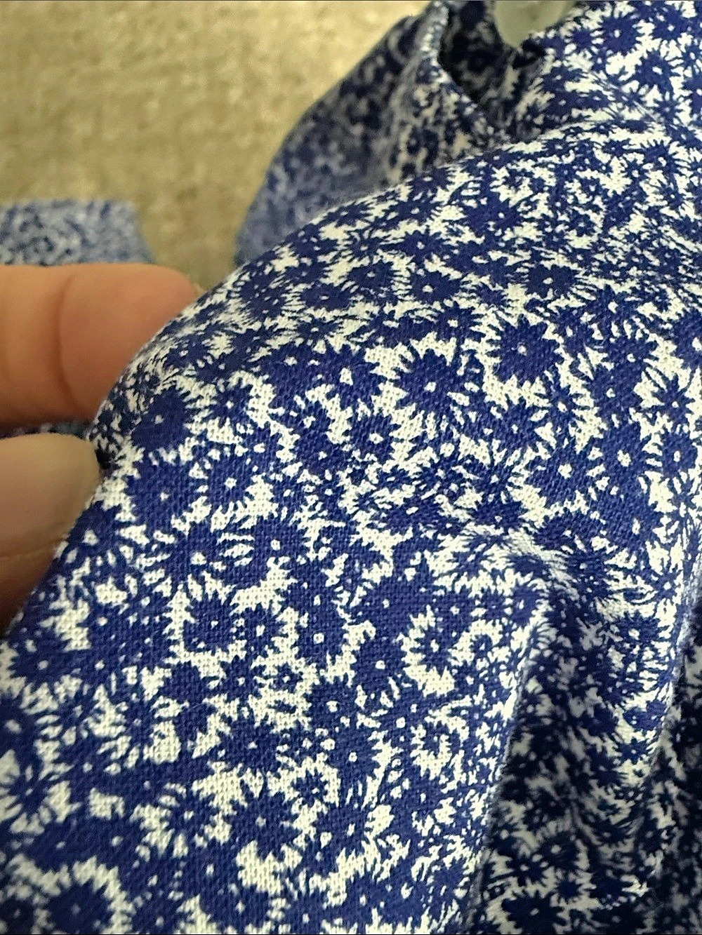 Nordstrom Trim Fit Short Sleeve Cotton-Linen Floral Button-Down Shirt Floral - Picture 4 of 4